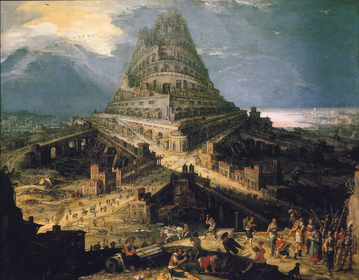 Figure 1: The Tower of Babel. This particular work was painted by Hendrick van Cleve III in the 16th century