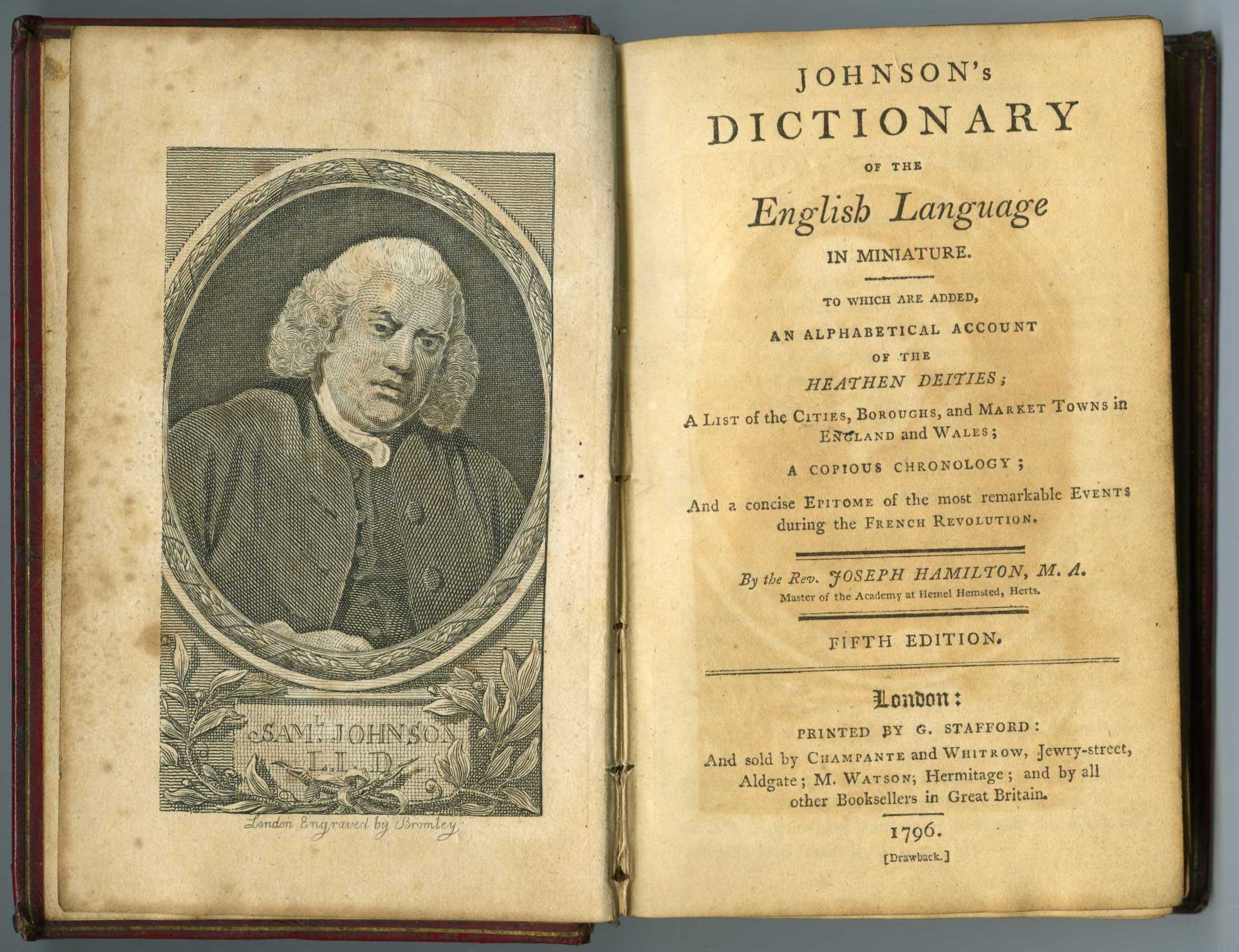A Dictionary of the English Language, Shakespeare Institute Library